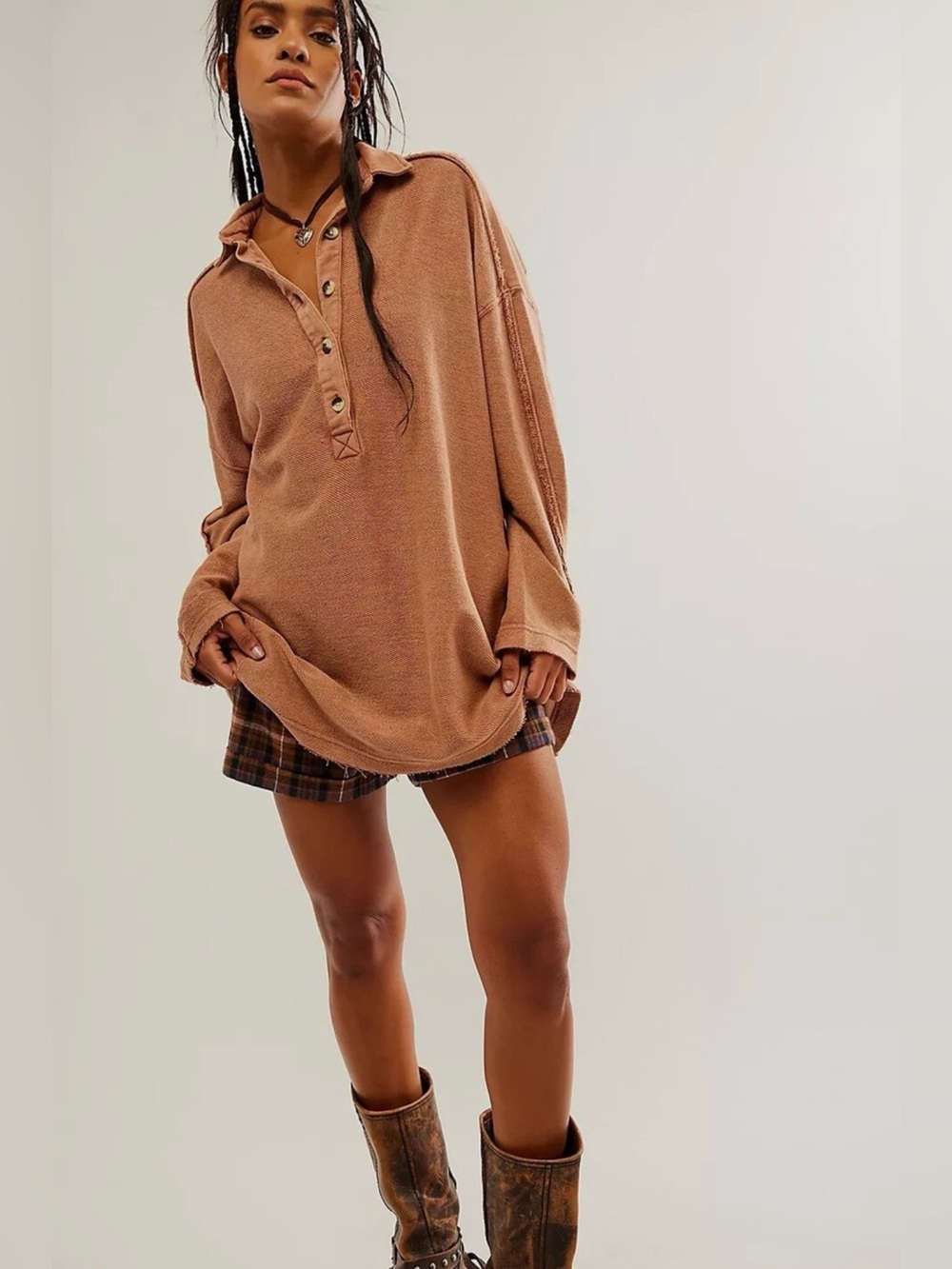 Free People Willow Oversized Dolman Sleeve Tunic Top